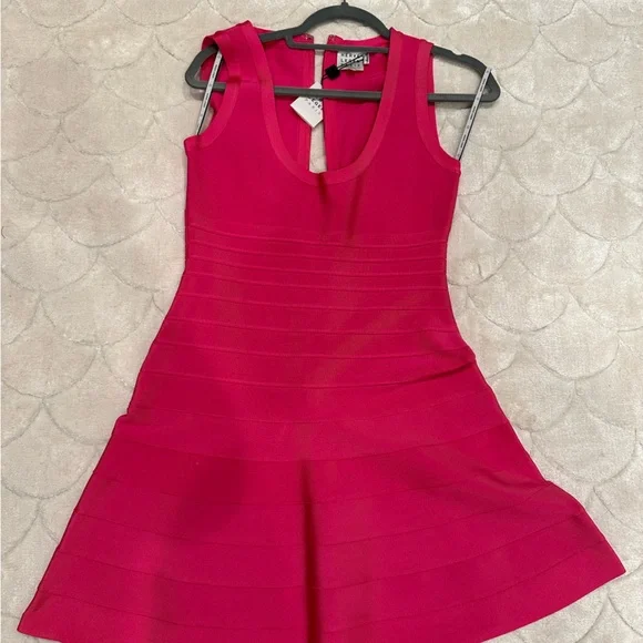 Herve Leger | Dresses | Brand New W Tags Herve Leger Bandage Mini Aline  Dress Hot Pink Fuschia Sz Large | Poshmark
